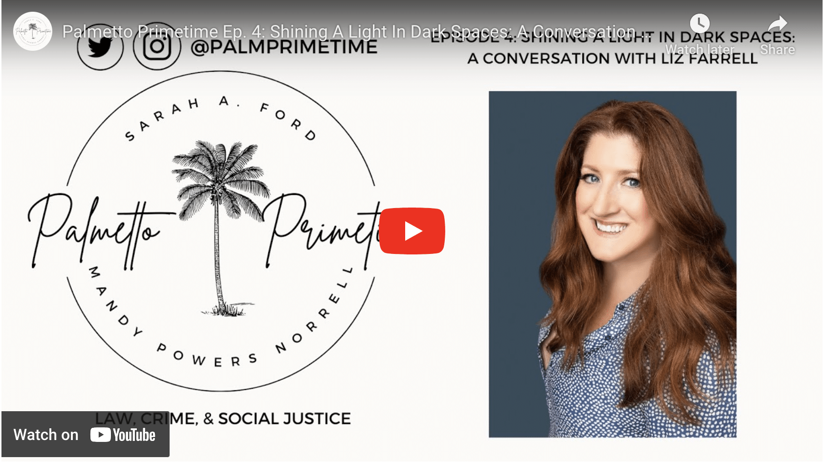 Liz Farrell interview on Palmetto Primetime podcast